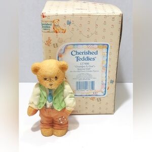 Cherished Teddies Grandpa Figurine 127906 Grandpa is Gods Special Gift 1997